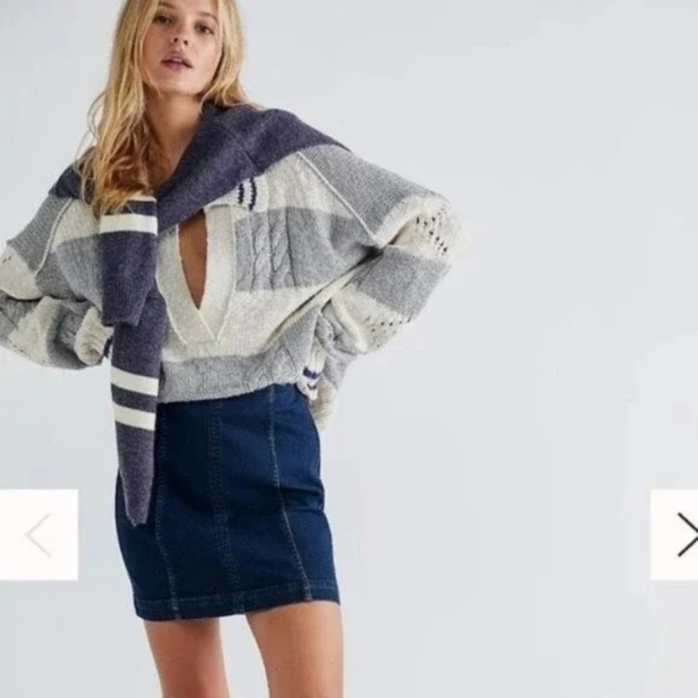 Free People Modern Femme Denim Mini in Dark Wash Blue Size 4